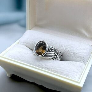 🌺Retired Pandora Tied Together Sterling & Smoky Quartz Ring